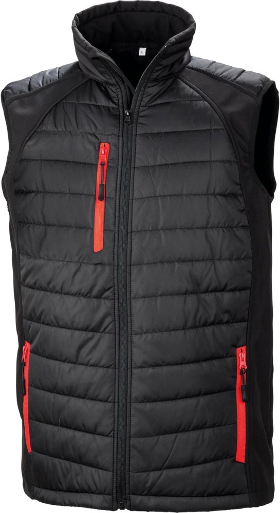 Black Compass softshell gilet - black/red
