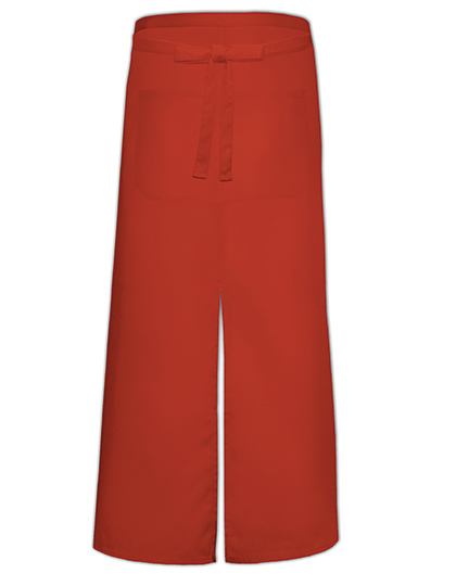 Bistro Apron With Split And Front Pocket - Terracotta