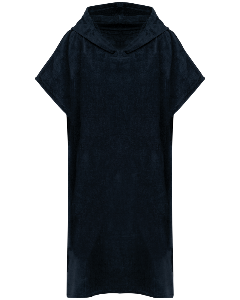 PA581 - Uniseks poncho met capuchon van badstof - Navy