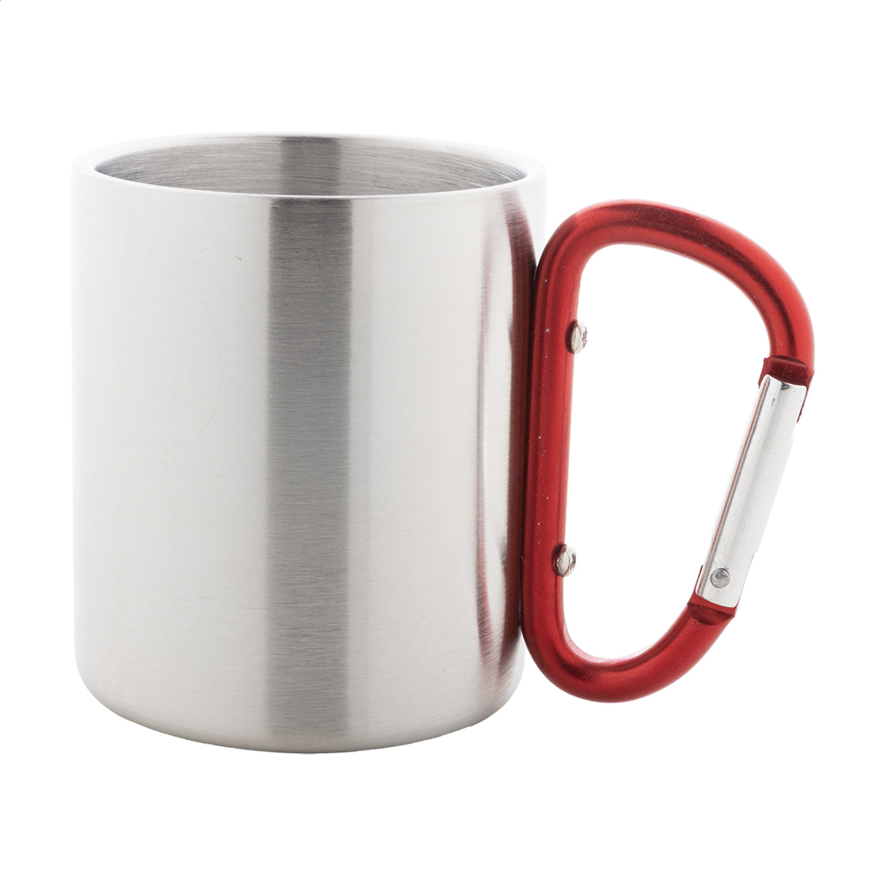 Cadisha - roestvrijstalen mok - rood/zilver