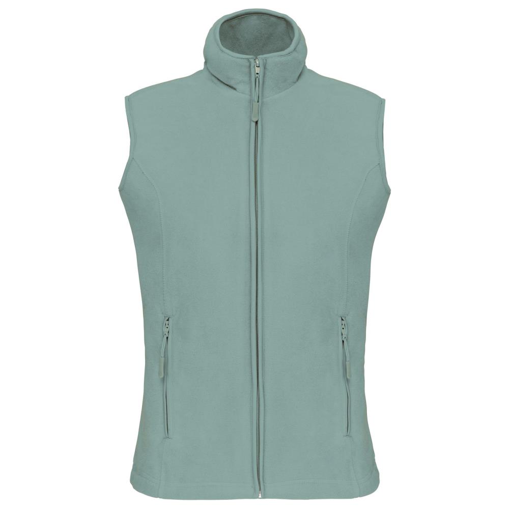 Bodywarmer van microfleece dames - sage