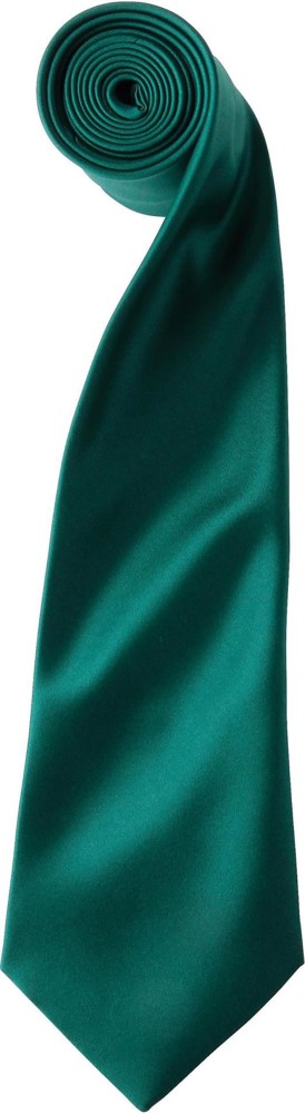 'Colours' Satin Tie - Bottle Green