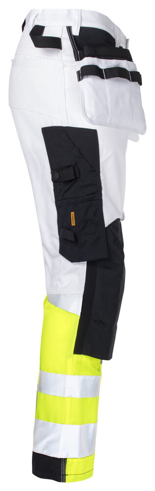 Jobman - 2134 Hi-Vis Stretch Trousers Core HP Wit/Geel C150