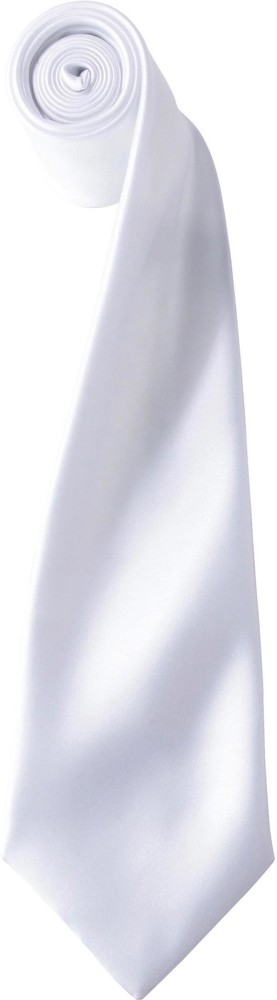 'Colours' Satin Tie - White