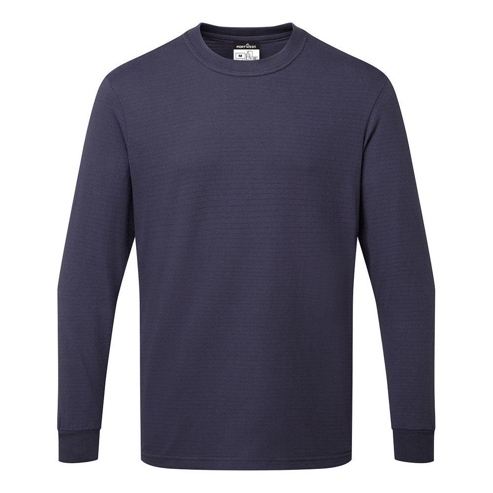 Anti-statisch ESD T-Shirt Lange Mouw - Navy