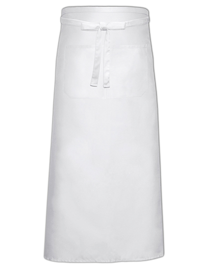 Bistro Apron With Front Pocket - White