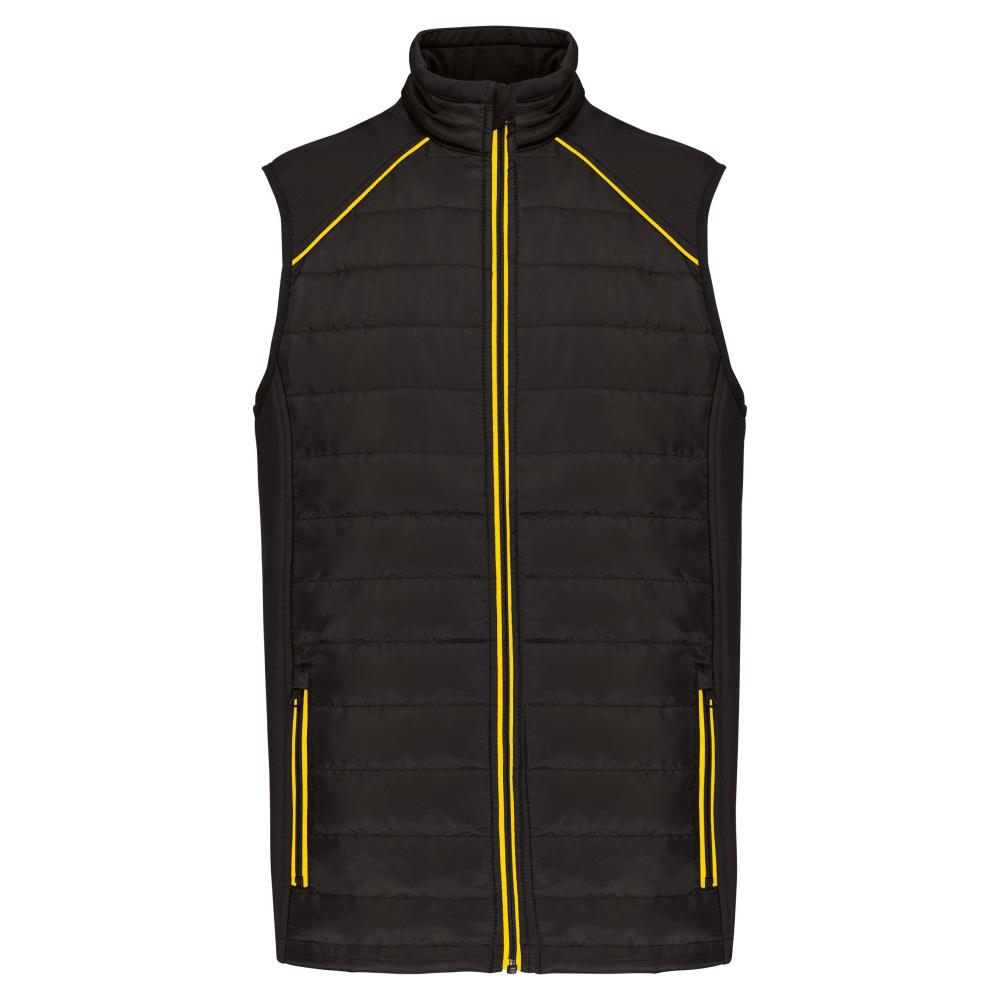 Bodywarmer DayToDay in twee stoffen - black/yellow