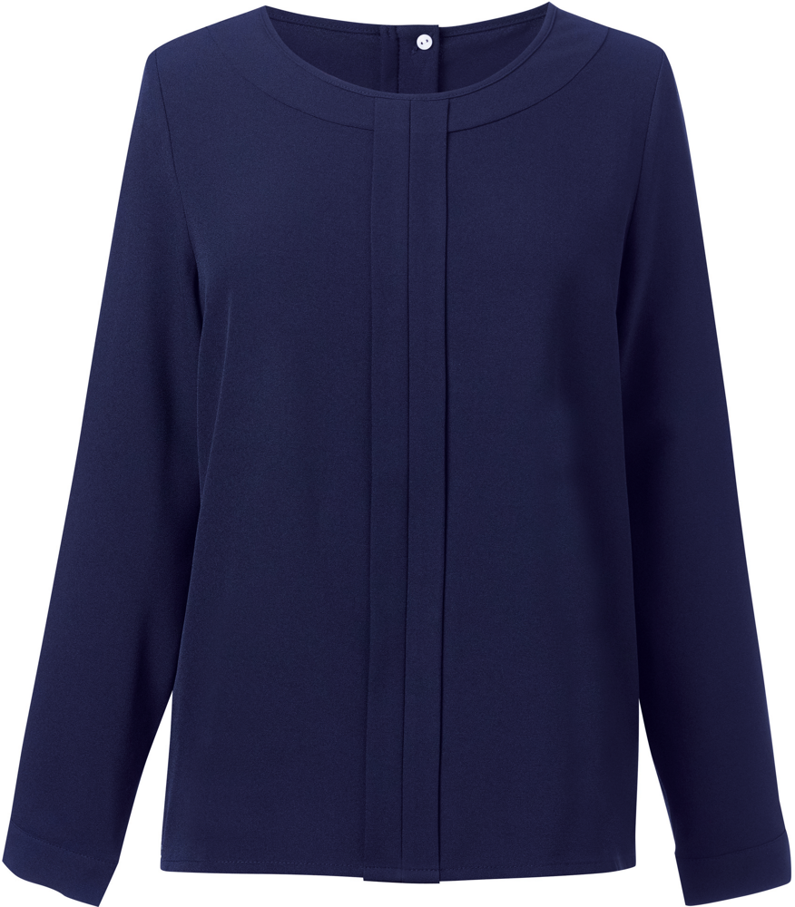 BT2279 - Blouse in Chinese crêpe Roma - Navy