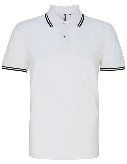 Asquith & Fox - Men´s Classic Fit Tipped Polo - White, Black