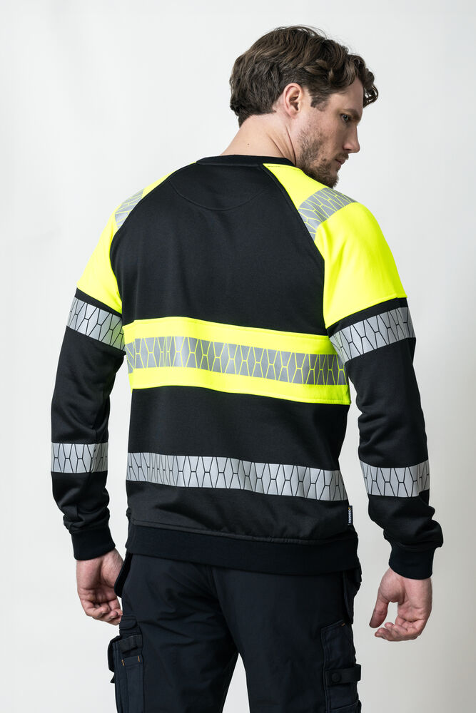 Jobman - 5224 Sweatshirt Hi-Vis Zwart/Geel XS