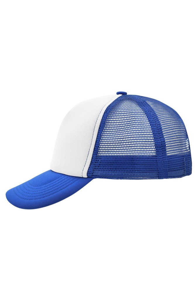 5 Panel Polyester Mesh Cap - white/royal