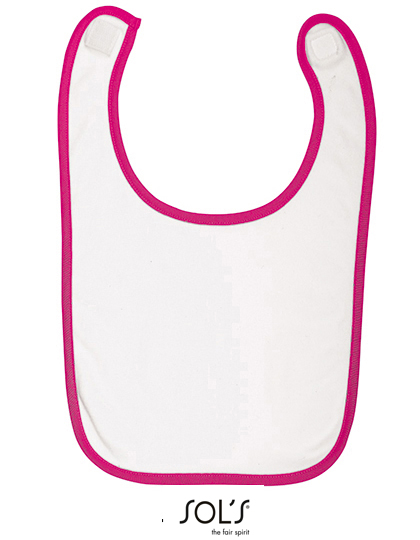 Baby Bib Babib - white/fuchsia