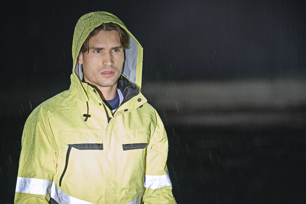 Jobman - 1283 Hi-Vis Shell Jacket Geel/Navy 4XL