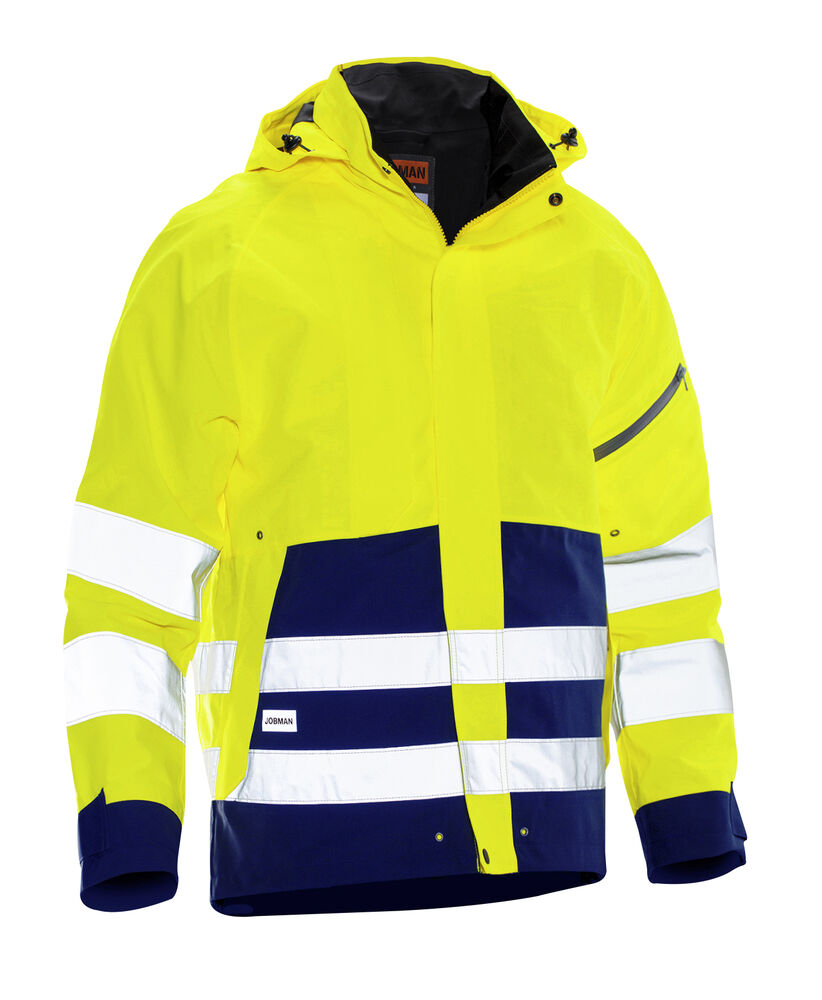 Jobman - 1273 Hi-Vis Shell Jacket - Geel/Navy