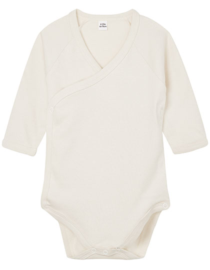 Baby Long Sleeve Kimono Bodysuit - Organic Natural