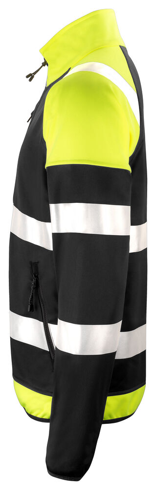 Jobman - 5127 Hi-Vis Softshell Light Jacket Zwart/HV Geel 4XL