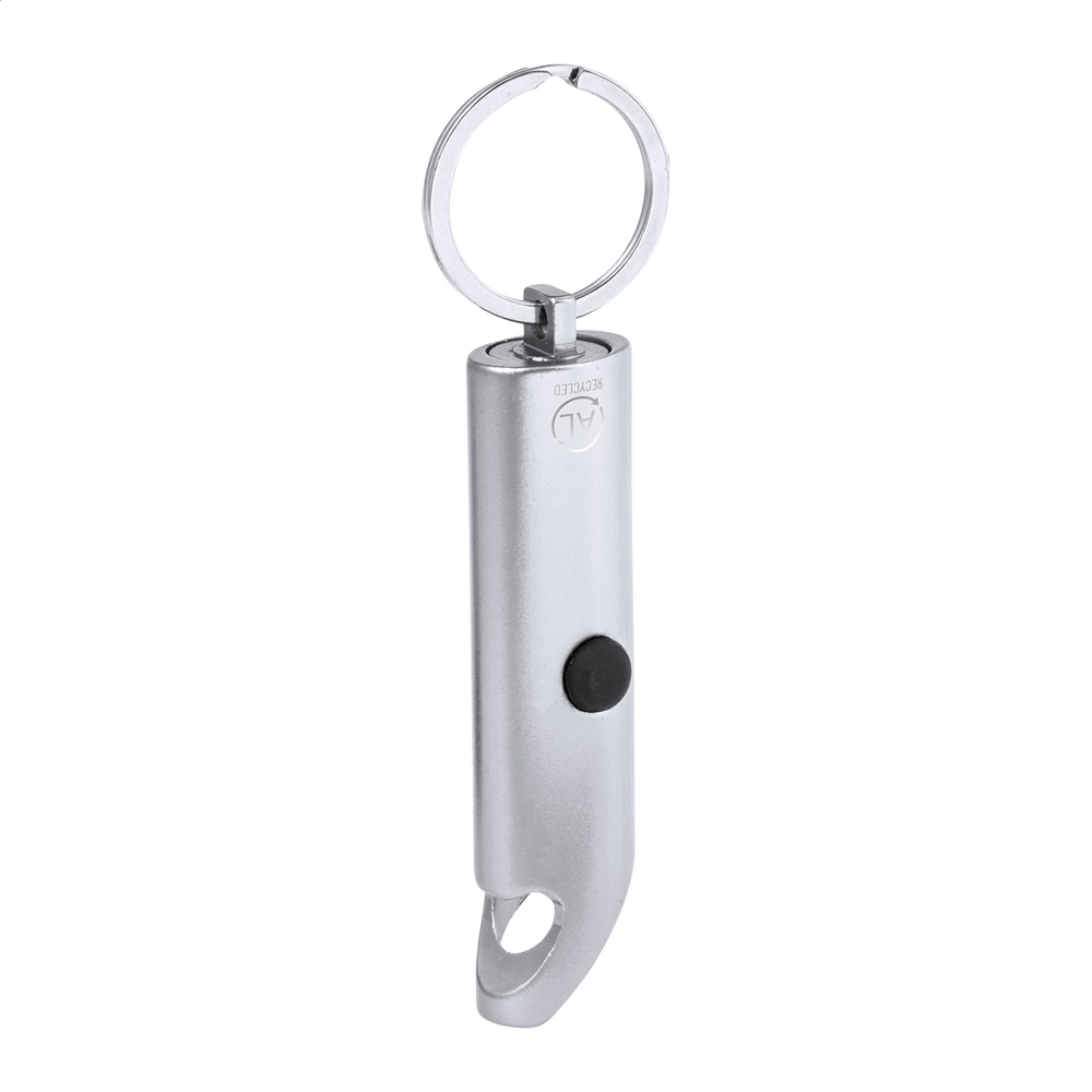 Rutto - flesopener zaklamp - zilver