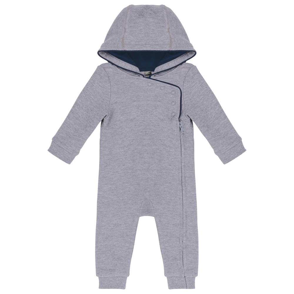 Babypakje met capuchon - oxford grey/navy