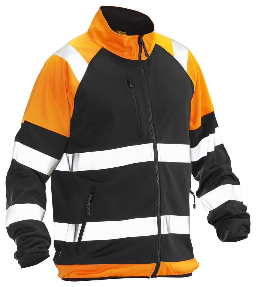Jobman - 5127 Hi-Vis Softshell Light Jacket - Zwart/HV Oranje