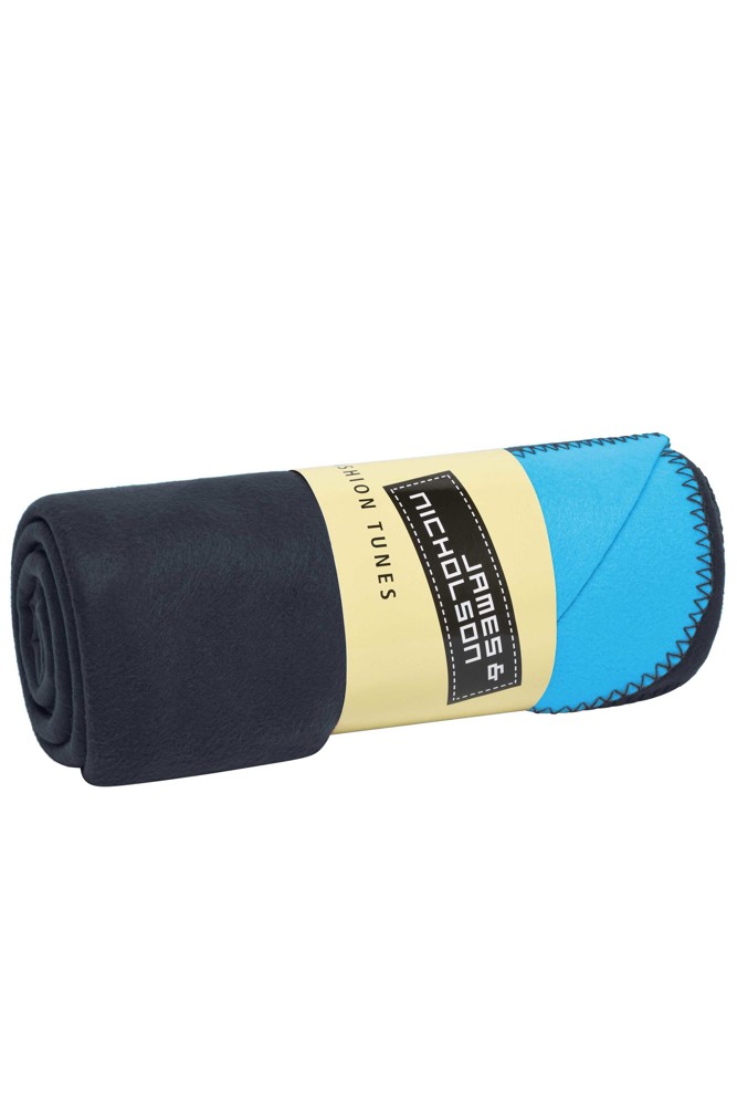 Bonded Fleece Blanket - navy/aqua