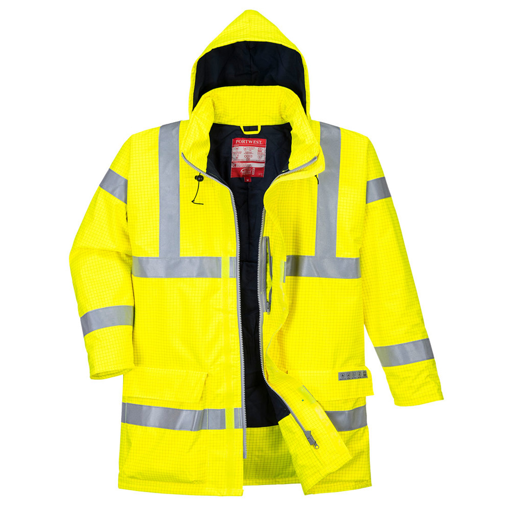 Bizflame Regen Hi-Vis Ademende en Antistatisch FR Jack - Yellow