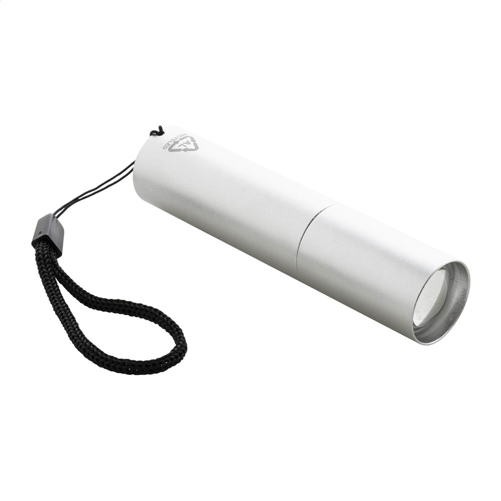 Chargelight Tone - oplaadbare zaklamp van gerecycled aluminium - zilver
