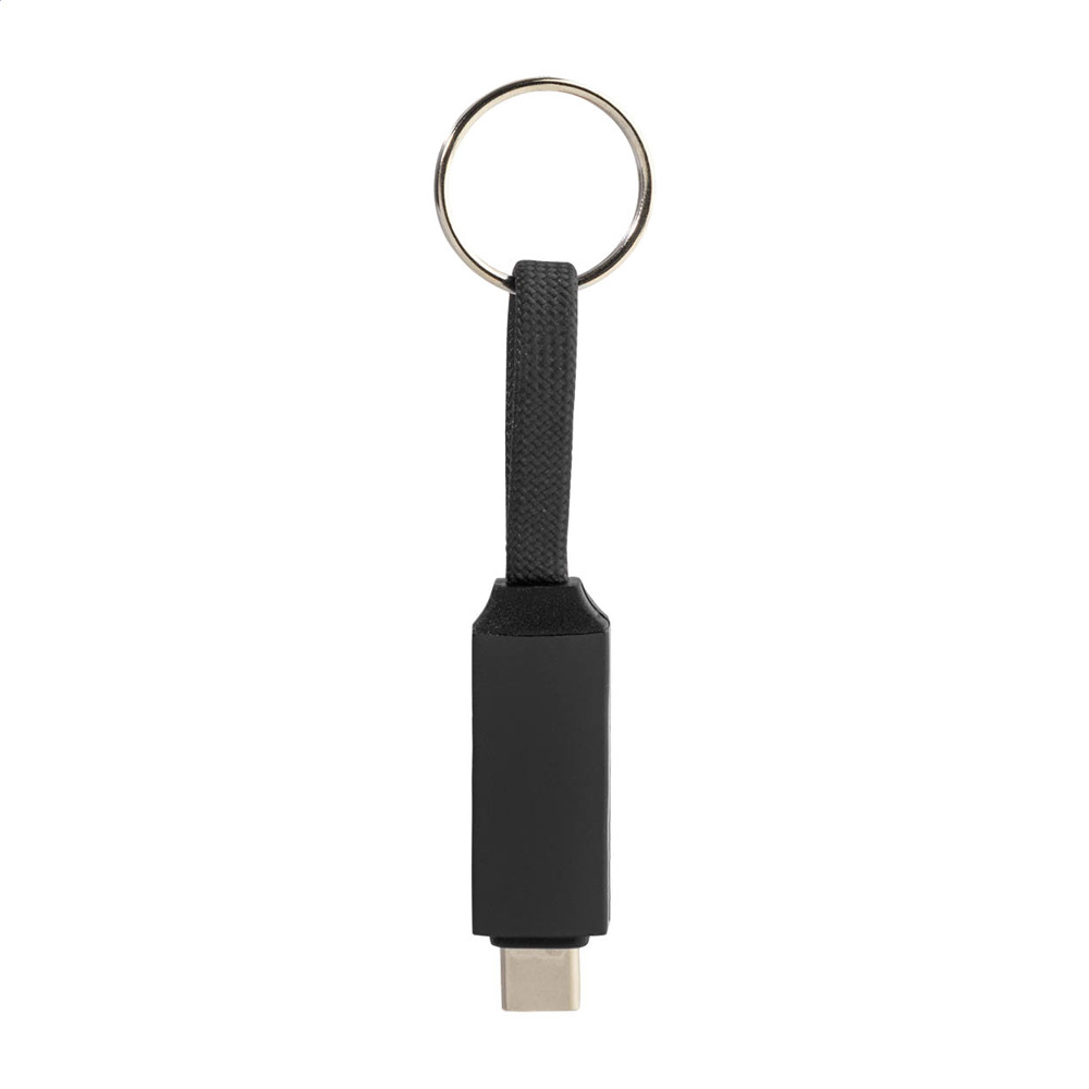 Keycab - sleutelhanger 60W USB-C kabel - Zwart