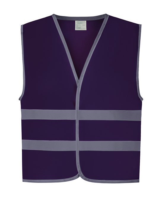 Gilet with Reflective Hem & Strips - Purple