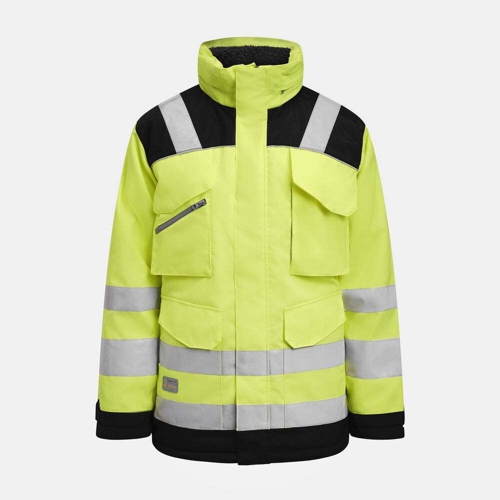 Jobman - 1236 Hi-Vis Winter Parka Star - geel/zwart