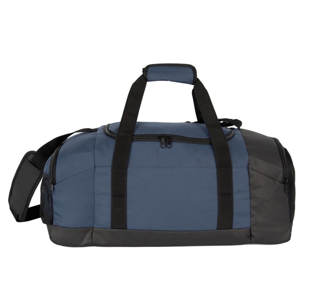 Gerecycleerde sporttas met dubbel zijvak - deep blue/black
