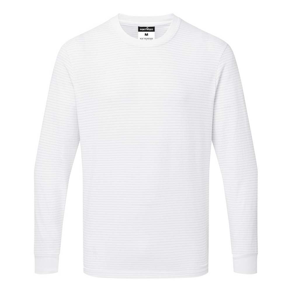 Anti-statisch ESD T-Shirt Lange Mouw - White
