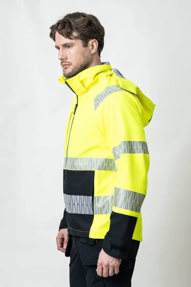 Jobman - 1376 Softshell Jacket Hi-Vis Geel/Zwart XS
