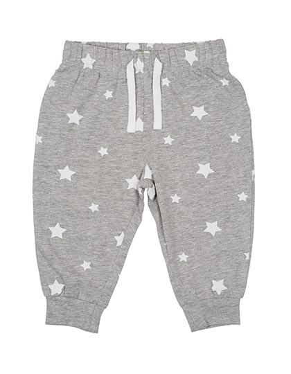 Baby Lounge Pants - heather grey/white stars