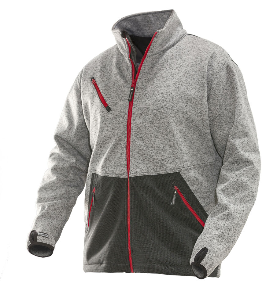Jobman - 1247 Softshell Jacket - Grijs Melange/Rood