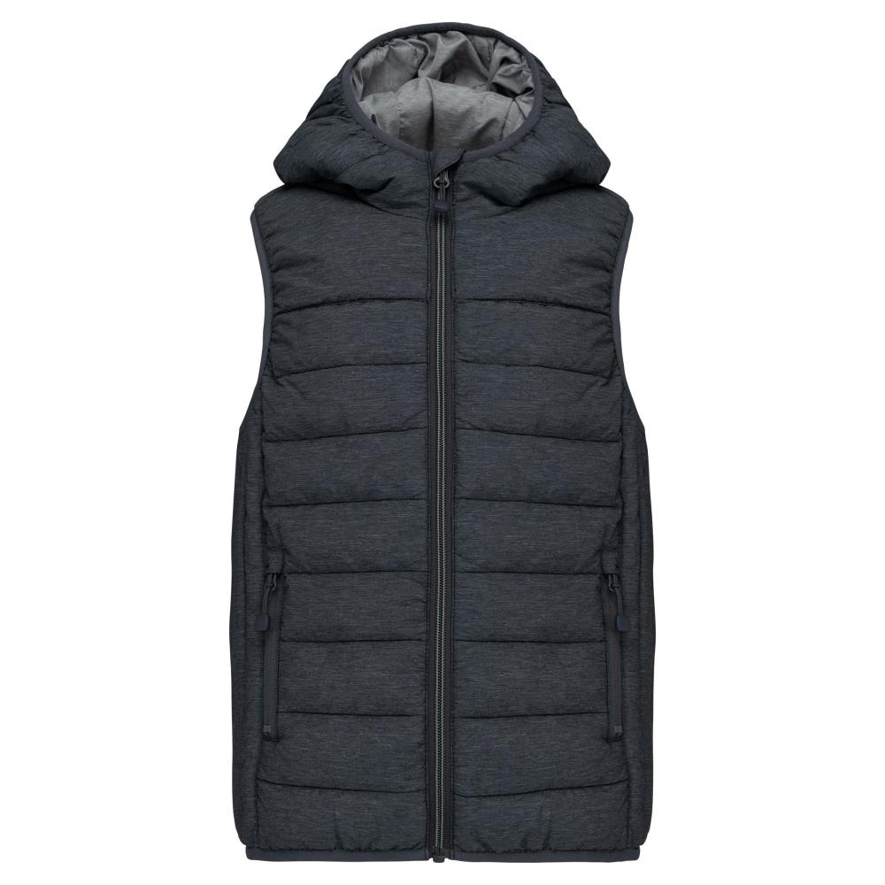 Bodywarmer met capuchon kids - marl dark grey
