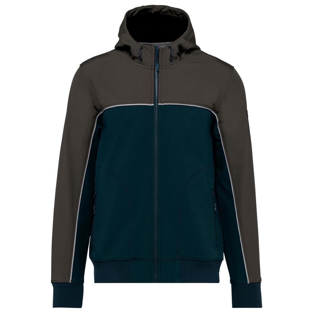 3-laags unisex softshelljas in twee kleuren - navy/dark grey