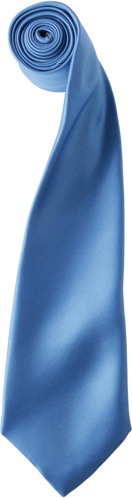 'Colours' Satin Tie - Mid Blue