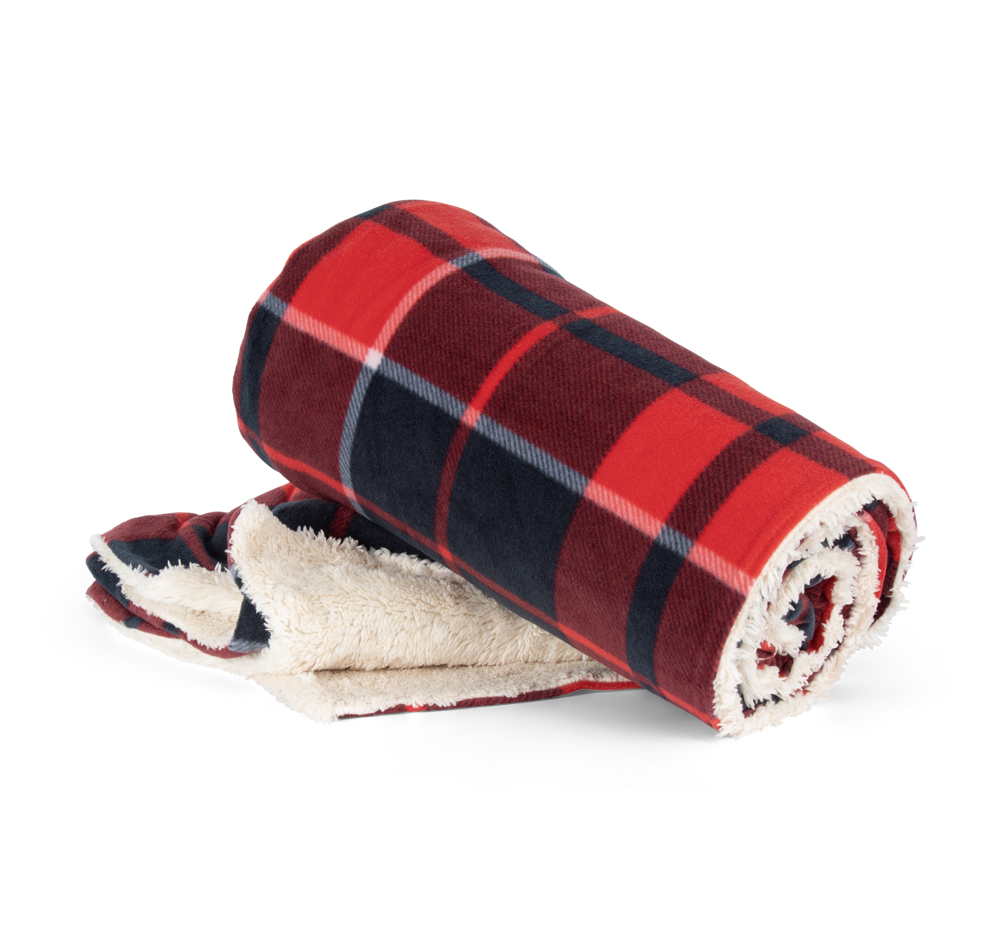 KP431 - Plaid van sherpa - Red / Navy checked
