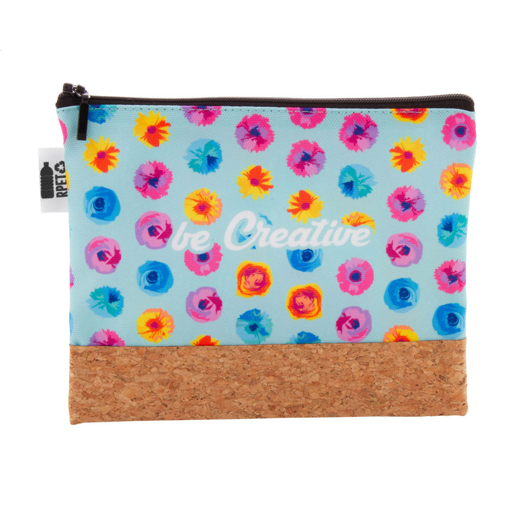 CreaBeauty Cork M RPET - custom made make-up tas - zwart/natuurlijk