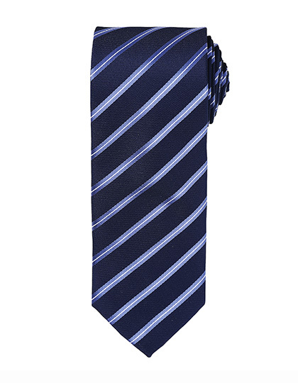 Premier Workwear - Sports Stripe Tie - Navy (ca. Pantone 2378C), Royal (ca. Pantone 7686C)