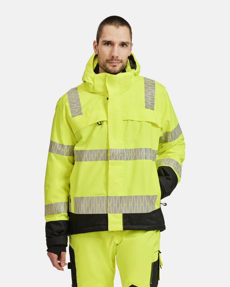 Jobman - 2235 Hi-Vis Winter Trousers Geel/Zwart XS