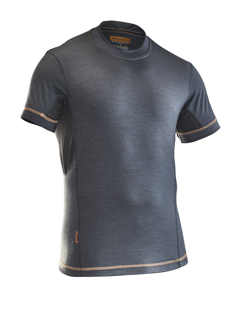 Jobman - 5595 T-shirt Dry-tech™ Merino Wool - Donkergrijs/Zwart